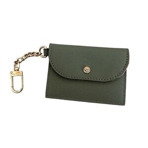 Anne Klein dark olive green card case wallet with‎ a key chain holder